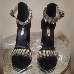 Topshop Rogue Crystal Embellished Clear Sandal